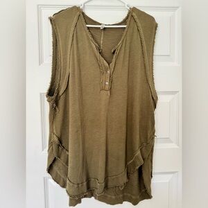 We The Free Khaki Sleeveless Tank Top